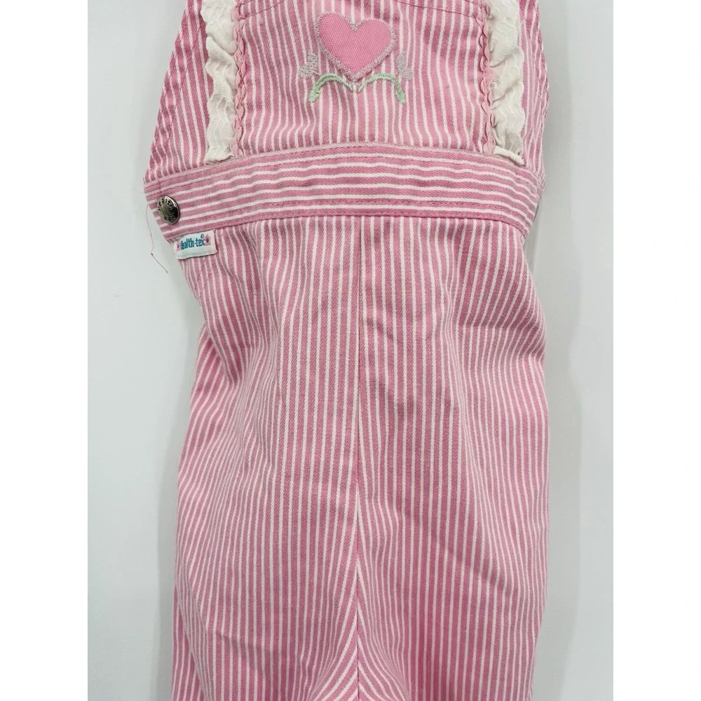 Vintage Healthtex‎ Pink Pinstripe Overalls Size 24 Months USA Made
